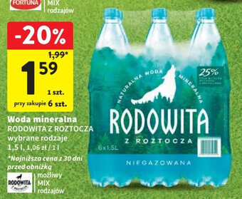 Intermarche Woda mineralna RODOWITA Z ROZTOCZA 1,5 l oferta
