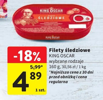 Intermarche Filety śledziowe KING OSCAR 160 g oferta