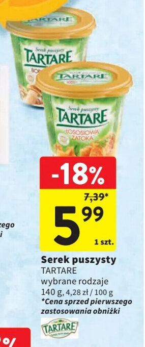 Intermarche Serek puszysty TARTARE 140 g oferta