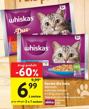 Intermarche Karma dla kota WHISKAS 4 x 85 g oferta