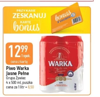 E.Leclerc Piwo Warka Jasne Pełne 4 x 500 ml oferta