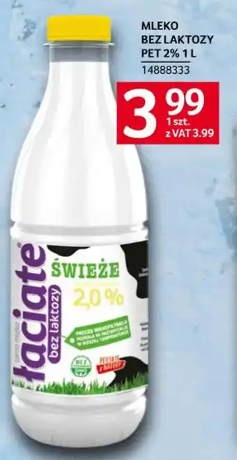 Selgros MLEKO BEZ LAKTOZY PET 2% 1 L oferta