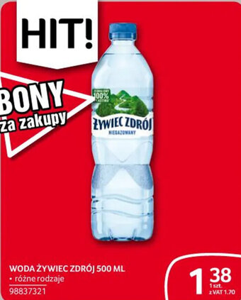 Selgros WODA ŻYWIEC ZDRÓJ 500 ML oferta