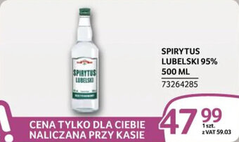 Selgros SPIRYTUS LUBELSKI 95% 500 ML oferta