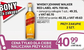 Selgros WHISKY JOHNNIE WALKER RED LABEL 40% 700 ML oferta