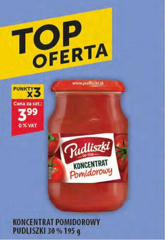 Eurocash KONCENTRAT POMIDOROWY PUDLISZKI 30 % 195 g oferta