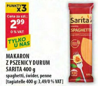 Eurocash MAKARON Z PSZENICY DURUM SARITA 400g oferta