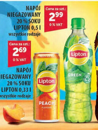 Eurocash NAPÓJ NIEGAZOWANY 20% SOKU LIPTON 0,5 l oferta