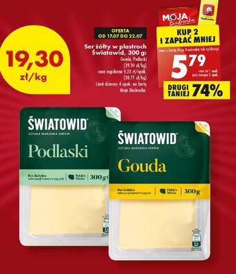 Biedronka Ser żółty w plastrach Światowid, 300 g oferta