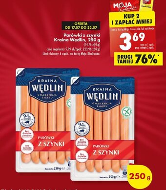 Biedronka Parówki z szynki Kraina Wędlin, 250 g oferta
