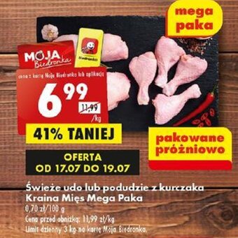 Biedronka Świeże udo lub podudzie z kurczaka Kraina Mięs 1kg oferta