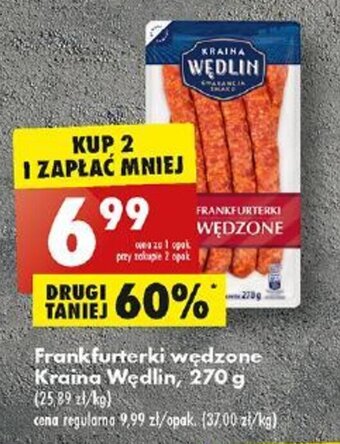 Biedronka Frankfurterki wędzone Kraina Wędlin, 270 g oferta