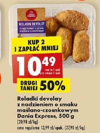 Biedronka Roladki devolay z nadzieniem o smaku maślano-czosnkowym Dania Express, 500 g oferta