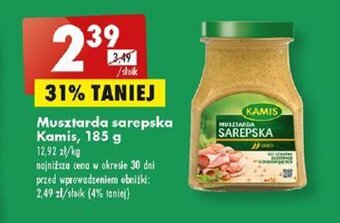 Biedronka Musztarda sarepska Kamis, 185 g oferta