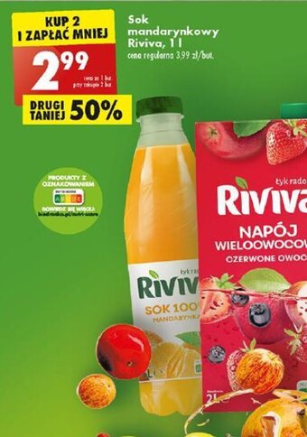 Biedronka Sok mandarynkowy Riviva, 1l oferta