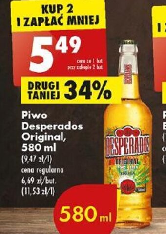 Biedronka Piwo Desperados Original, 580 ml oferta