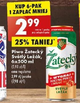 Biedronka Piwo Žatecký Světlý Ležák, 500 ml oferta