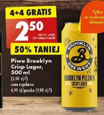 Biedronka Piwo Brooklyn Crisp Lager, 500ml oferta