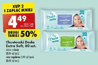 Biedronka Chusteczki Dada Extra Soft, 80 szt. oferta