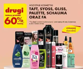 Biedronka WSZYSTKIE KOSMETYKI TAFT, SYOSS, GLISS, PALETTE, SCHAUMA ORAZ FA oferta