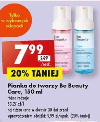 Biedronka Pianka do twarzy Be Beauty Care, 150 ml oferta