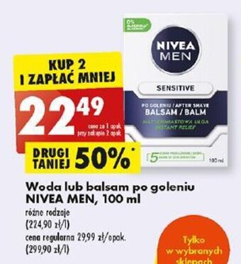 Biedronka Woda lub balsam po goleniu NIVEA MEN, 100 ml oferta