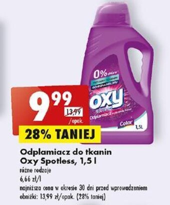Biedronka Odplamiacz do tkanin Oxy Spotless, 1,5l oferta