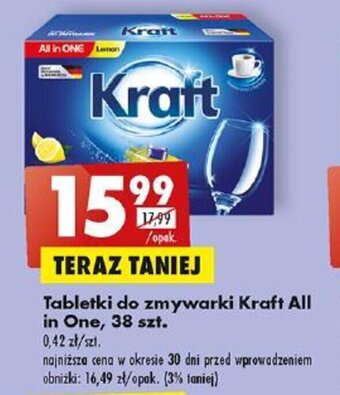 Biedronka Tabletki do zmywarki Kraft All in One, 38 szt. oferta