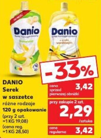 Kaufland DANIO Serek w saszetce 120g oferta