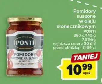 Carrefour Pomidory suszone w oleju słonecznikowym PONTI 280/140g oferta