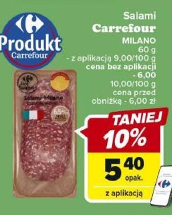 Carrefour Salami Carrefour MILANO 60g oferta