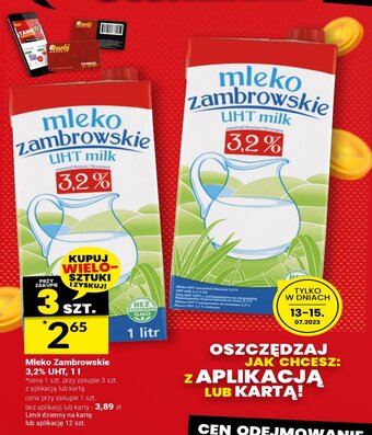Twój Market Mleko Zambrowskie 3,2% UHT, 1l oferta