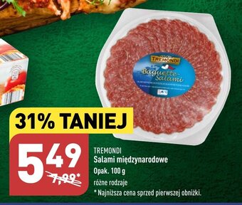 ALDI TREMONDI Salami międzynarodowe 100g oferta