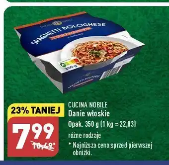 ALDI Danie spaghetti bolognese oferta