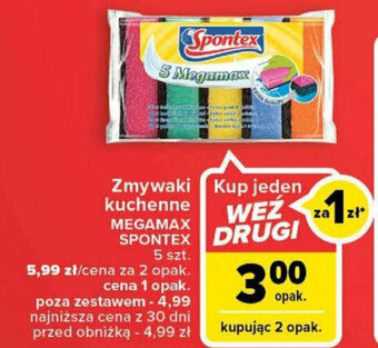 Carrefour Zmywaki kuchenne MEGAMAX SPONTEX 5 szt. oferta