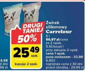 Carrefour Żwirek silikonowy Carrefour 5 l oferta