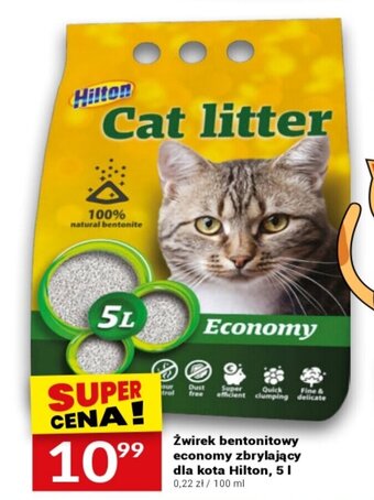 Twój Market Żwirek bentonitowy economy zbrylający dla kota Hilton, 5 l oferta