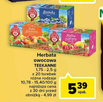 Carrefour Herbata owocowa TEEKANNE 1,75-2,5g x 20 torebek oferta