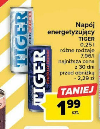 Carrefour Napój energetyzujący TIGER 0,25l oferta