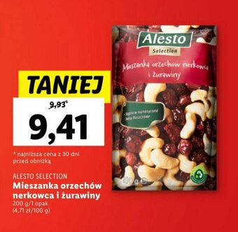 Lidl ALESTO SELECTION Mieszanka orzechów nerkowca i żurawiny 200 g oferta