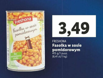 Lidl Freshona Fasolka w sosie pomidorowym 415g oferta