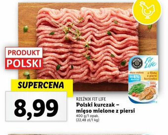 Lidl RZEŹNIK FIT LIFE Polski kurczak mięso mielone z piersi 400g oferta