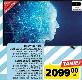 Carrefour Telewizor 55" TOSHIBA QLED 55QA5D63DG oferta
