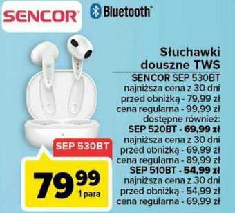 Carrefour Słuchawki douszne TWS SENCOR SEP 530BT oferta