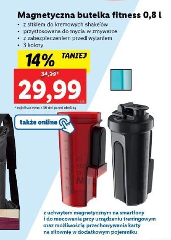 Lidl Magnetyczna butelka fitness 0,8 l oferta