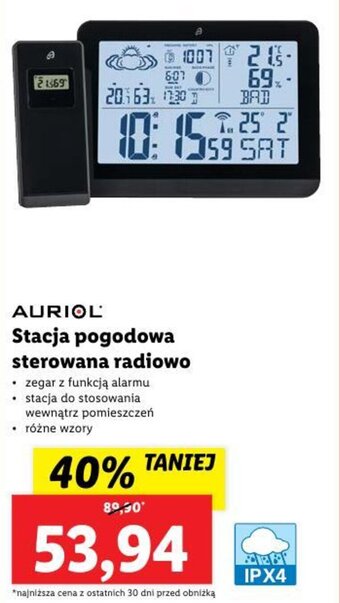 Lidl AURIOL Stacja pogodowa sterowana radiowo oferta