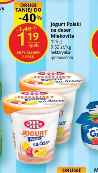 Delikatesy Centrum Jogurt Polski na deser Mlekovita 125g oferta