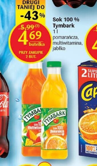 Delikatesy Centrum Sok 100 % Tymbark 1l oferta