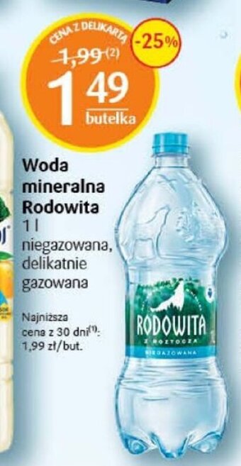 Delikatesy Centrum Woda mineralna Rodowita 1l oferta