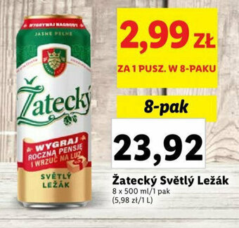 Lidl Žatecký Světlý Ležák 8x500ml oferta